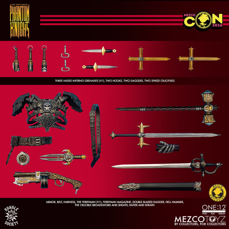 SDCC 2026 Mezco Toyz ONE:12 Collective Rumble Society Doc Nocturnal: Phantom Knight Action Figure Exclusive