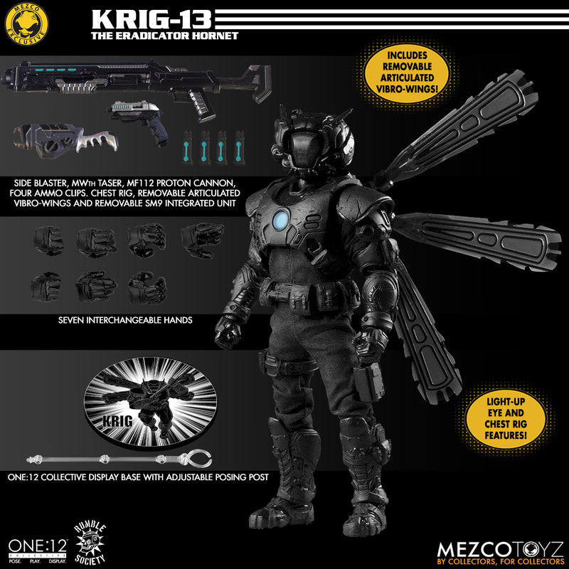 Mezco Toyz ONE:12 Rumble Society Krig-13: Eradicator Hornet Edition Action Figure Exclusive
