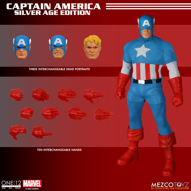 Mezco Toyz ONE:12 Collective Captain America (Silver Age Edition) Action Figure