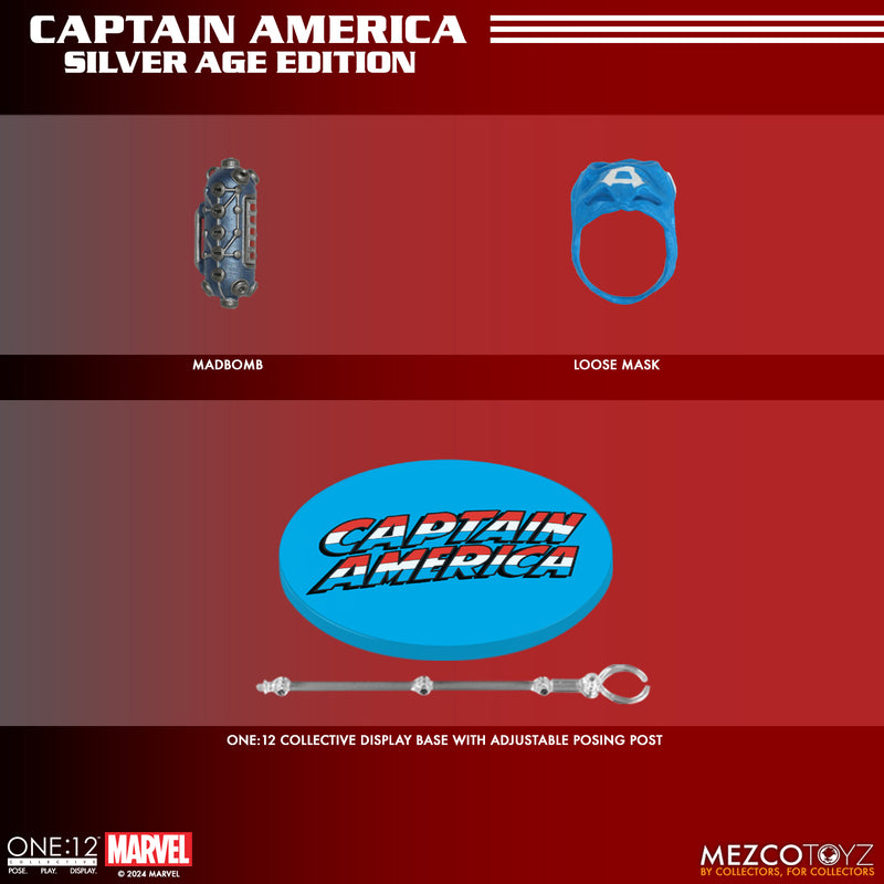 Mezco Toyz ONE:12 Collective Captain America (Silver Age Edition) Action Figure