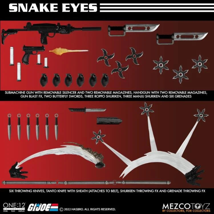 Mezco Toyz ONE:12 Collective G.I. Joe Snake Eyes Deluxe Action Figure