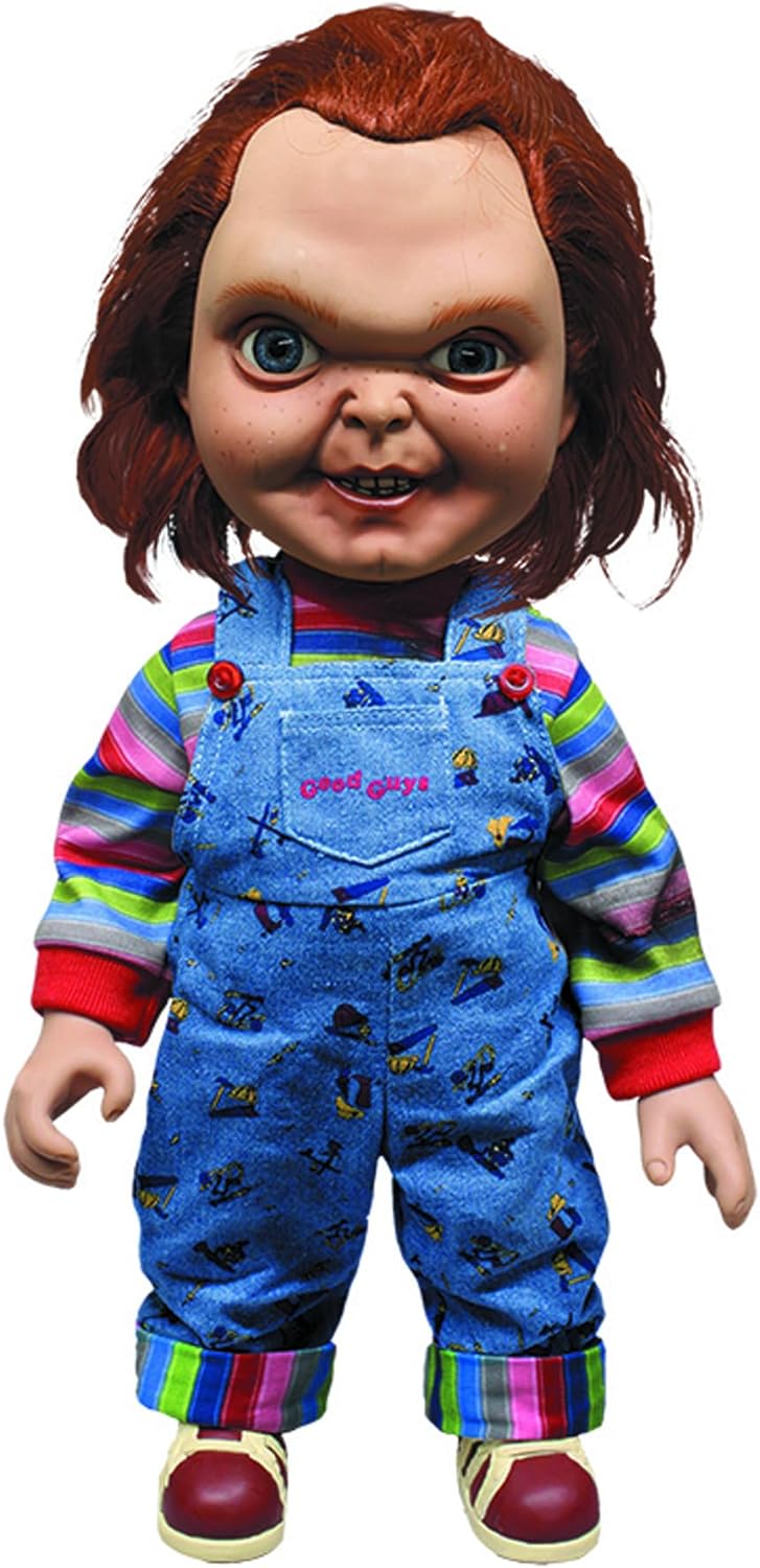 Mezco Toyz Childs Play Sneering Chucky Talking Doll Action Figure