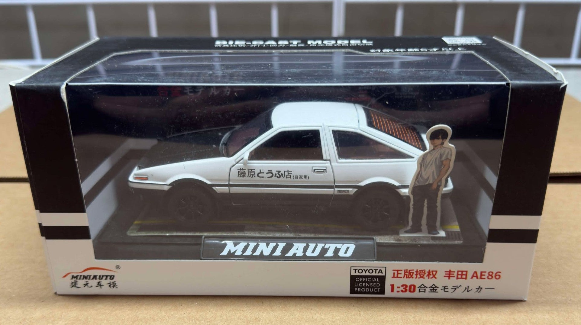 MiniAuto 1/30 Toyota AE86 Sprinter Corolla Initial D (Carbon Fiber Hood Ver.) Scale Diecast Car