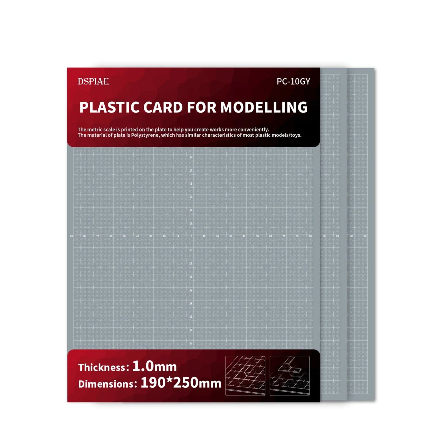 DSPIAE PC-10GY 1.0mm Plastic Card for Model Customization