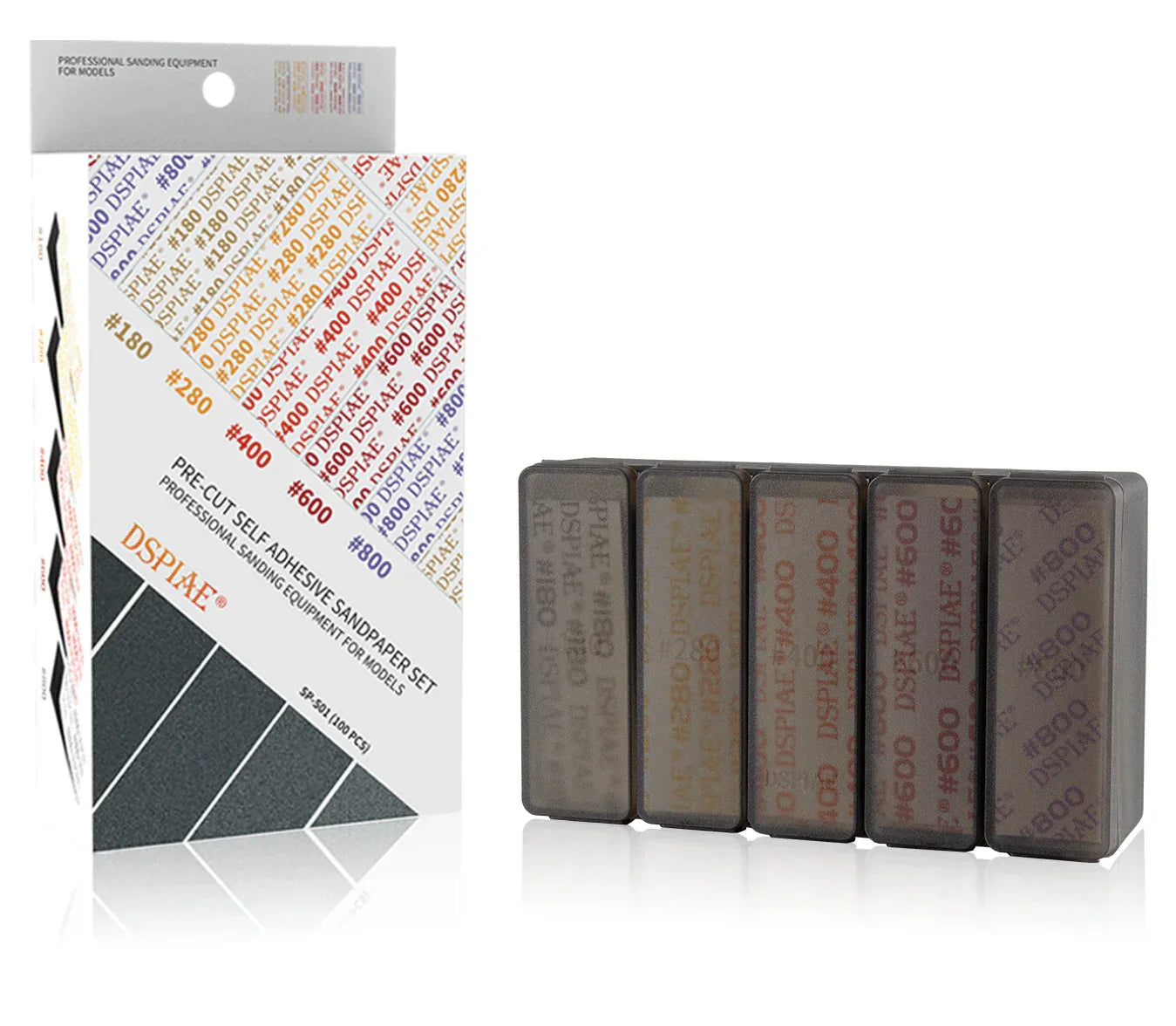 DSPIAE SP-S01 Coarse Grit Adhesive Sandpaper Set #180 - #800 (100 Pieces)