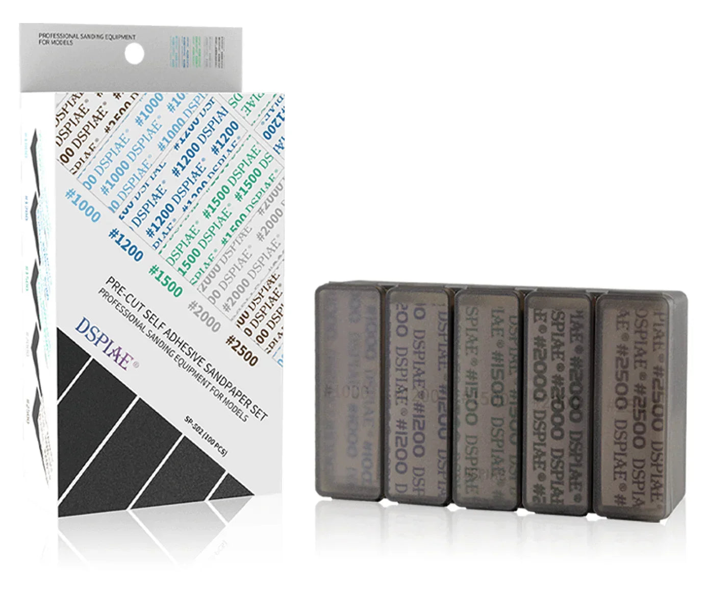 DSPIAE SP-S02 Fine Grit Adhesive Sandpaper Set #1000 - #2500 (100 Pieces)