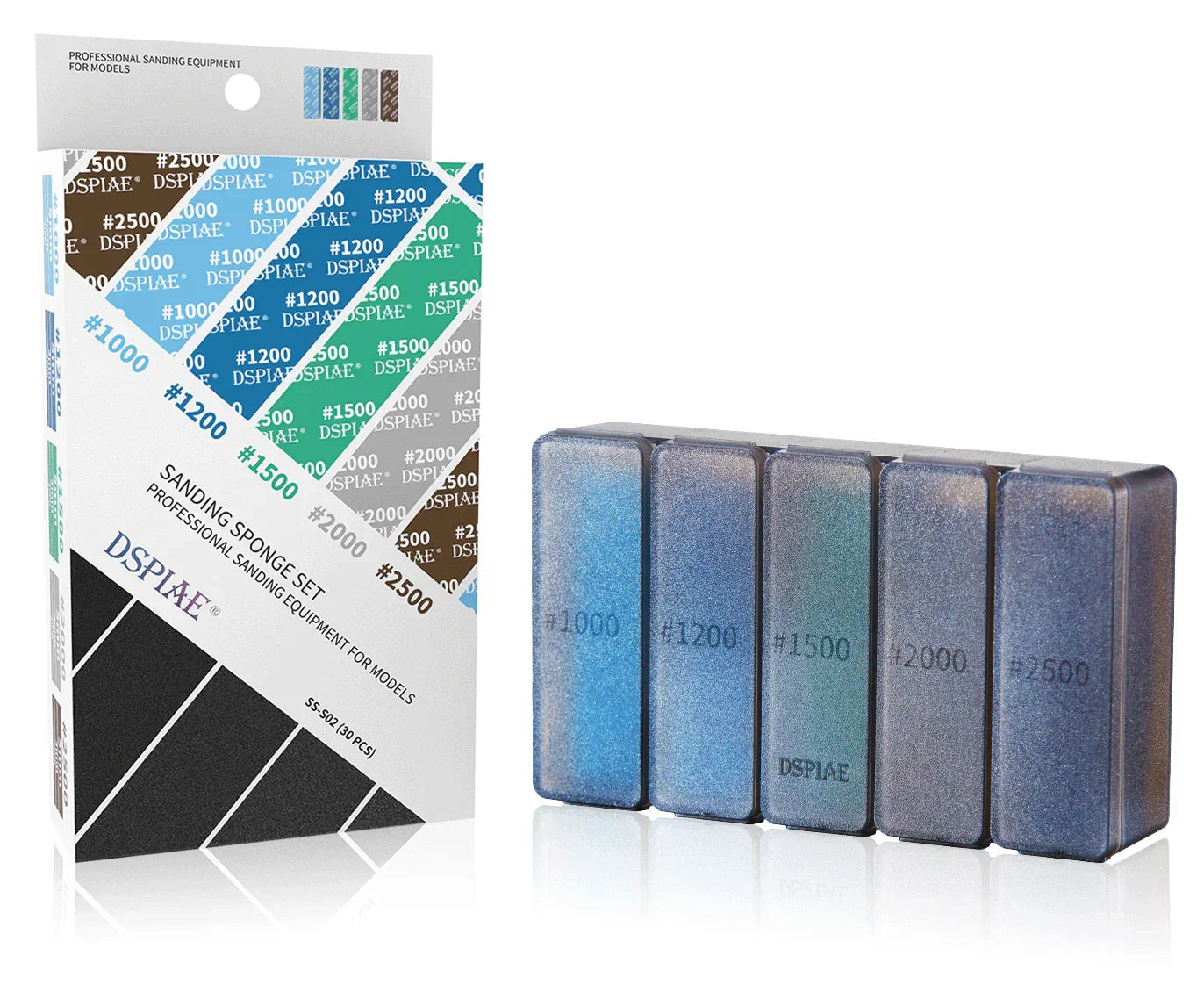 DSPIAE SS-S02 Fine Sanding Sponge Set #1000 - #2500 (30pcs)