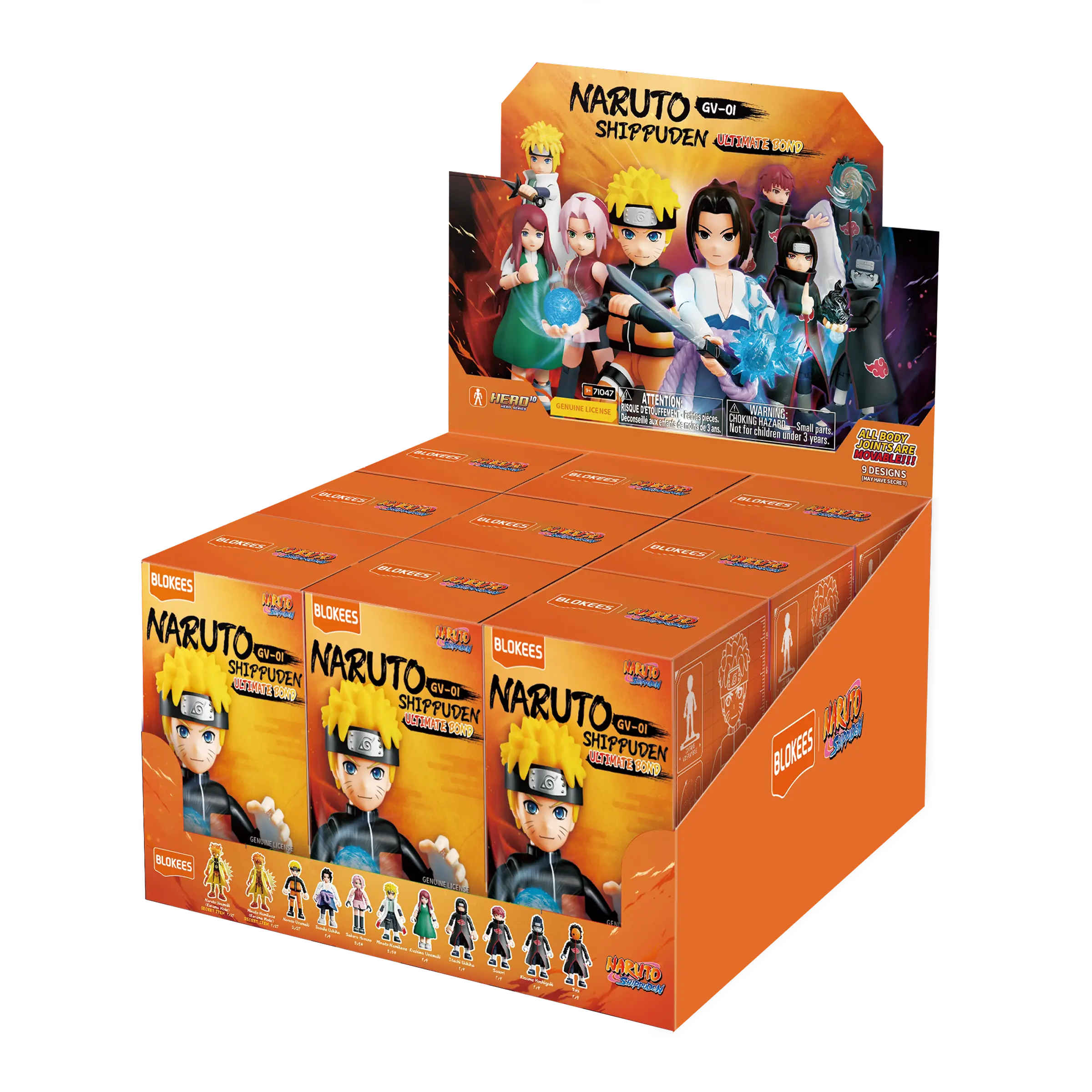 Blokees Naruto Shippuden Model Kits Galaxy Version GV-01 Ultimate Bond Mystery Box Trading Figure Set of 9