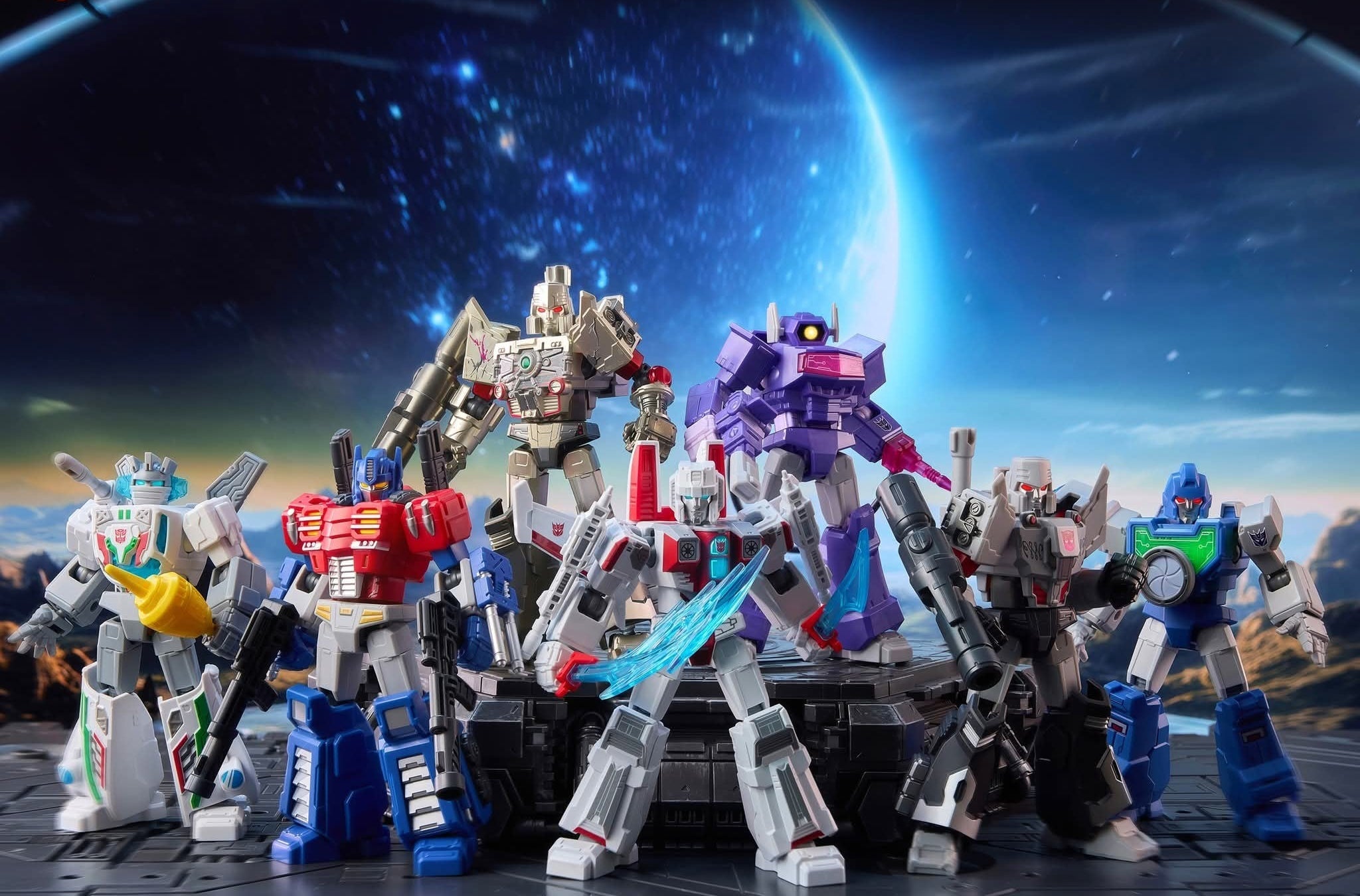 Blokees Transformers Model Kits Shining Version #04 Spark of Deception Box Trading Figure Set of 6