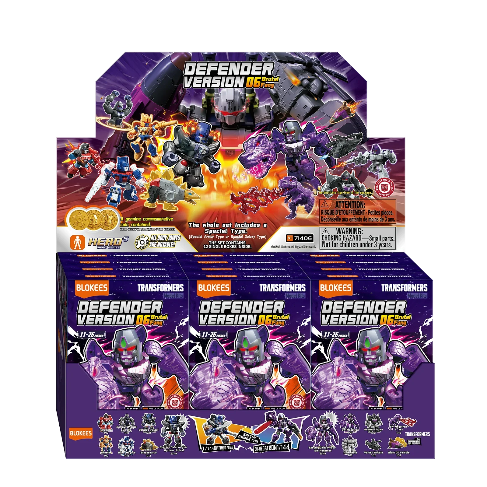 Blokees Transformers Model Kits Defender Version #06 Brutal Fang Mystery Box Trading Figure Set of 12