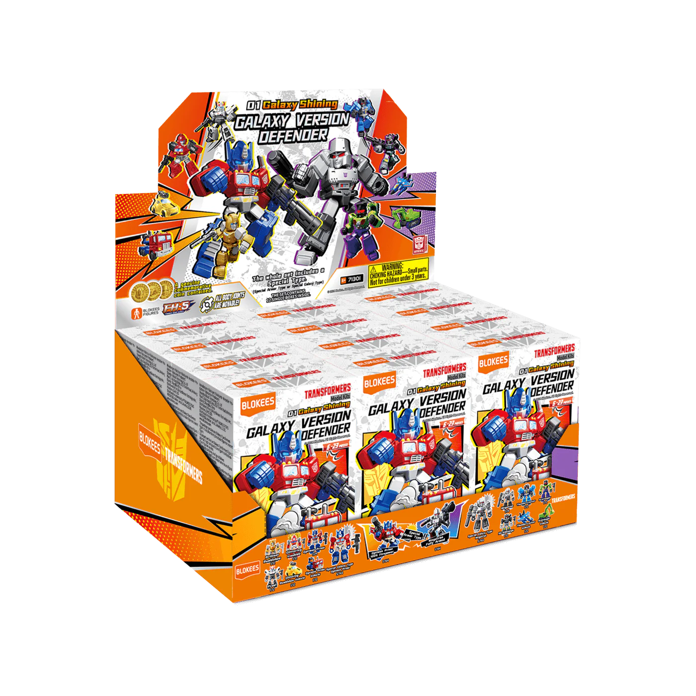 Blokees Transformers Model Kits Galaxy Version Defender #01 Galaxy Shining Mystery Box Trading Figure Set of 12