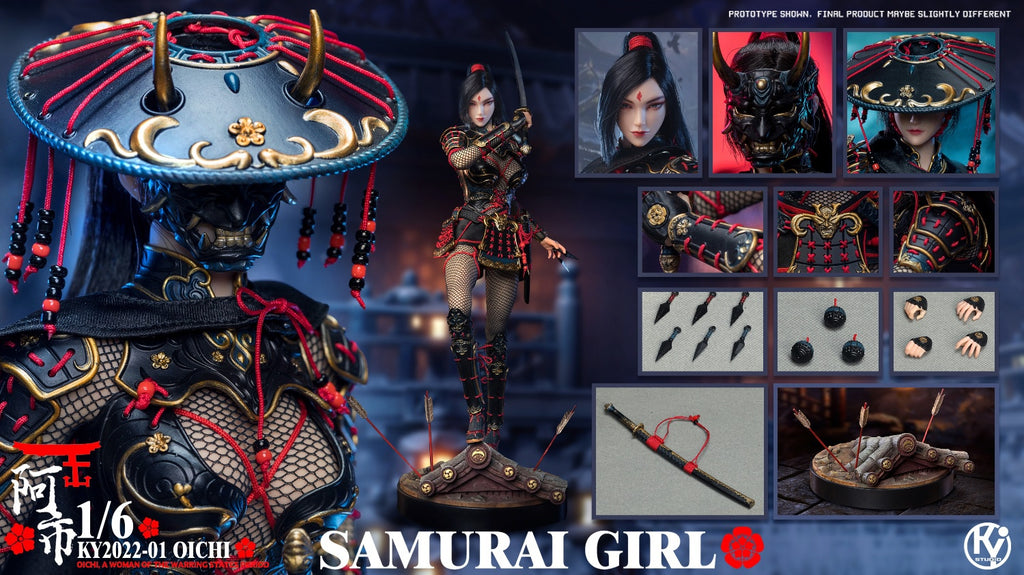 KY STudio 1/6 Japanese Warring States Period Female Warrior Samurai Ochi (Oichi) Sixth Scale Action Figure KY2022-01-OCHI