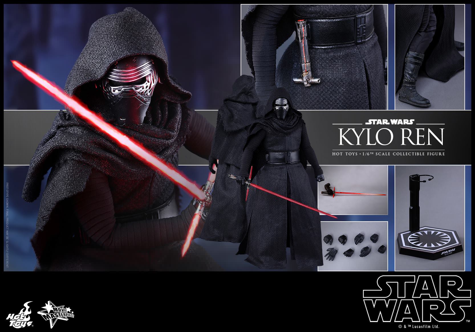 Hot Toys 1/6 Star Wars The Force Awakens Kylo Ren Sixth Scale Figure MMS320