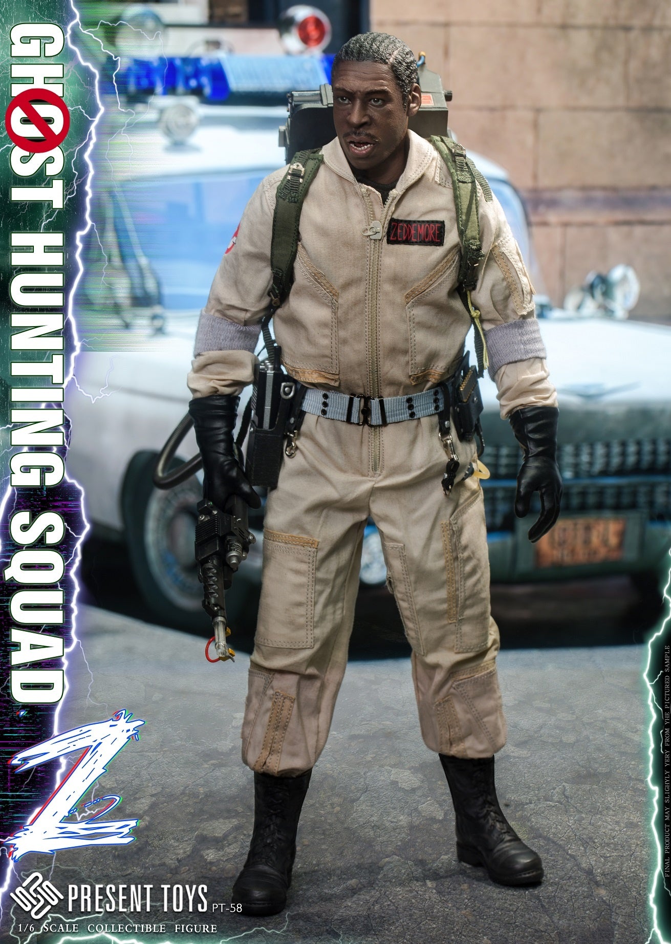 Present Toys 1/6 Ghost Hunting Squad Zeddemore Sixth Scale Action Figure PT-SP58