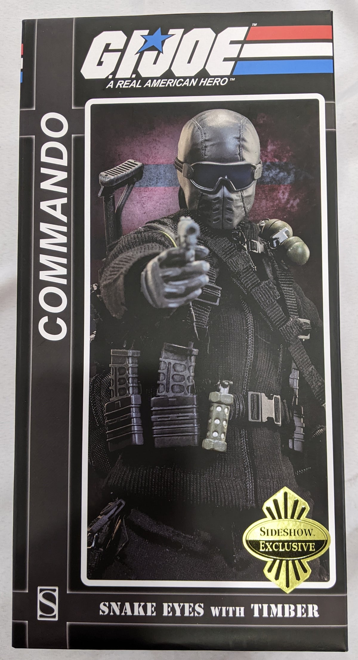 Commando Joe's Box Sideshow Collectible 1/6 G.I. Joe Commando Snake Eyes with Timber Sixt