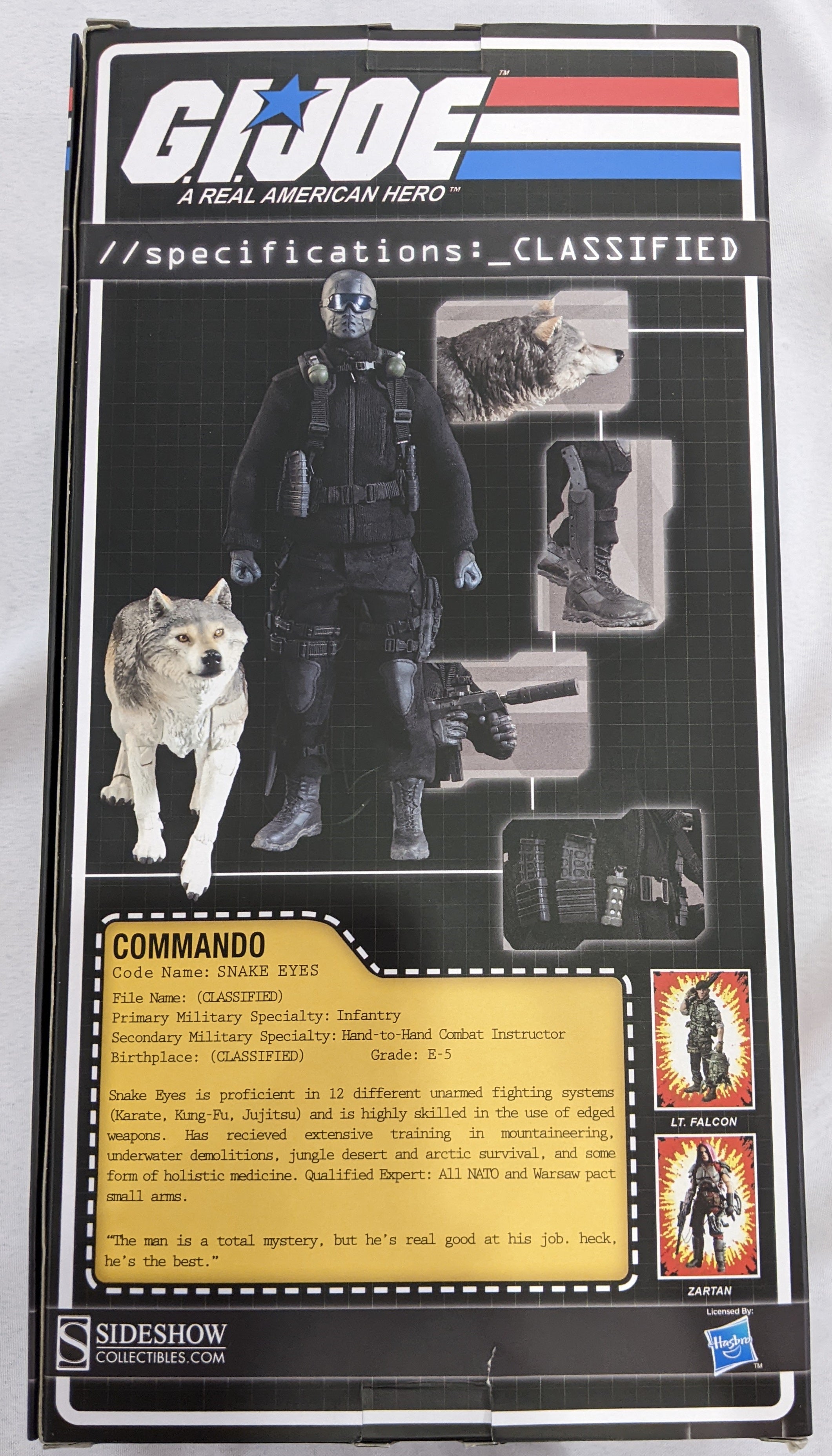 Sideshow Collectible 1/6 G.I. Joe Commando Snake Eyes with Timber Sixth Scale Figure *Open Box*