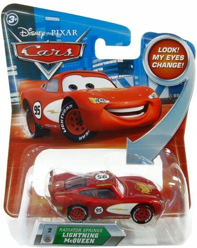 Disney / Pixar CARS Movie 1:55 Die Cast Radiator Springs Lightning McQueen #2 w/ Lenticular Eyes!