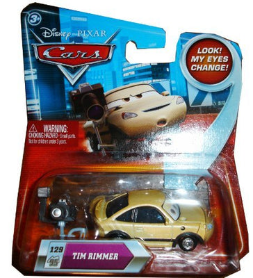 Disney / Pixar CARS Movie 1:55 Die Cast Tim Rimmer #129 w/ Lenticular Eyes!