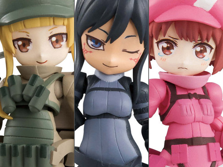 Desktop Army Sword Art Gun Gale Online Trading Figures Box Set of 3 1