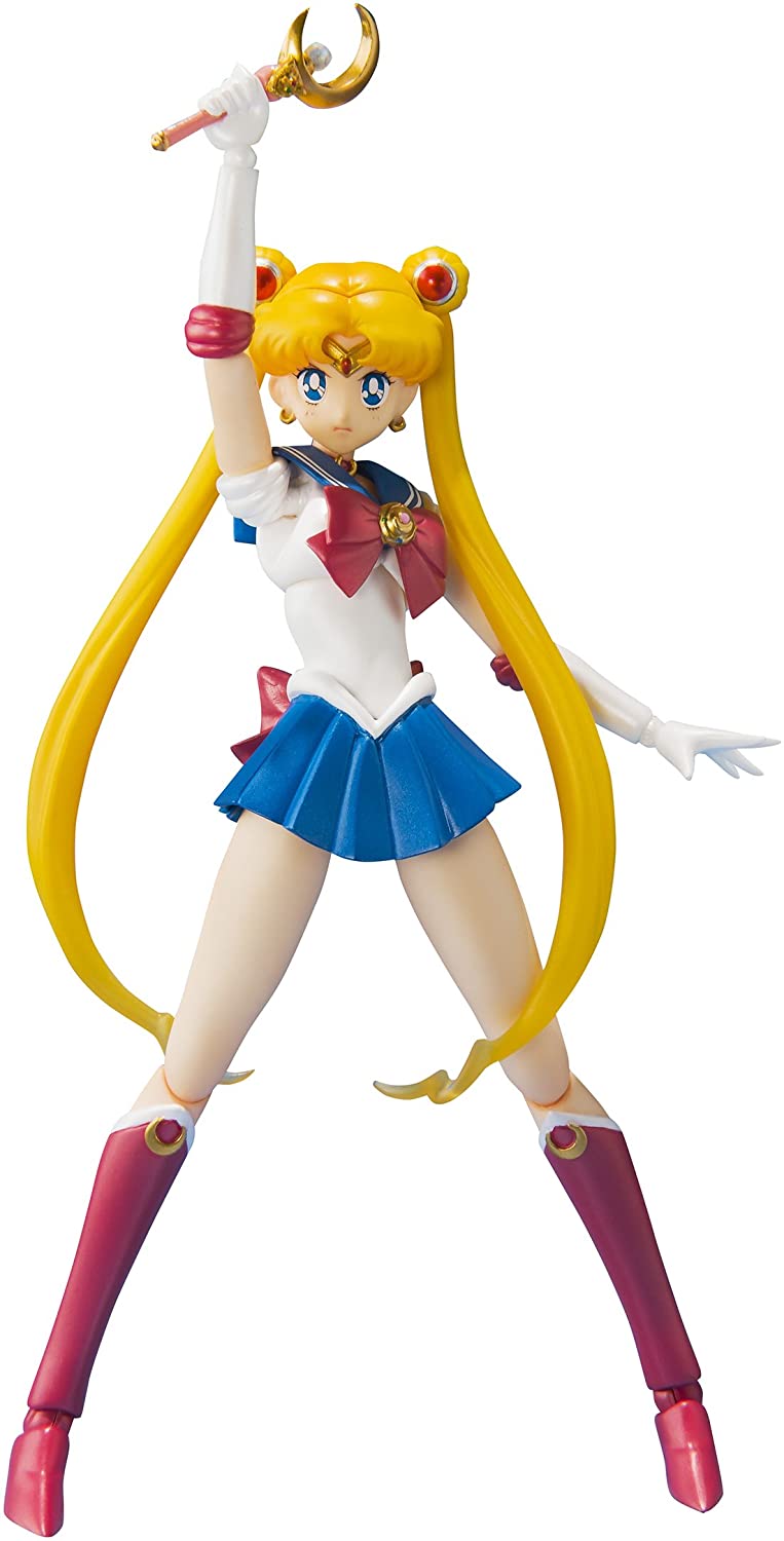 S.H. Figuarts Sailor Moon with Luna Action Figure 1st Edition W/ Bonus Face