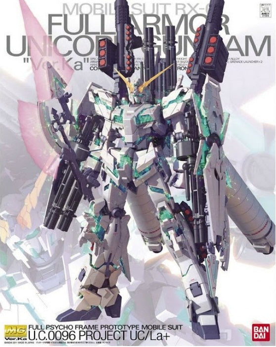 Gundam 1/100 MG Gundam Unicorn RX-0 Full Armor Unicorn Gundam Ver.Ka Model Kit 1