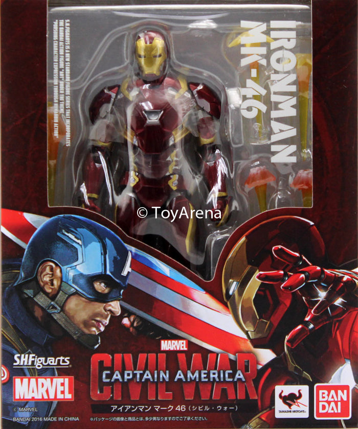 S.H. Figuarts Marvel Iron Man Mark XLVI (46) Tony Stark Captain Americ