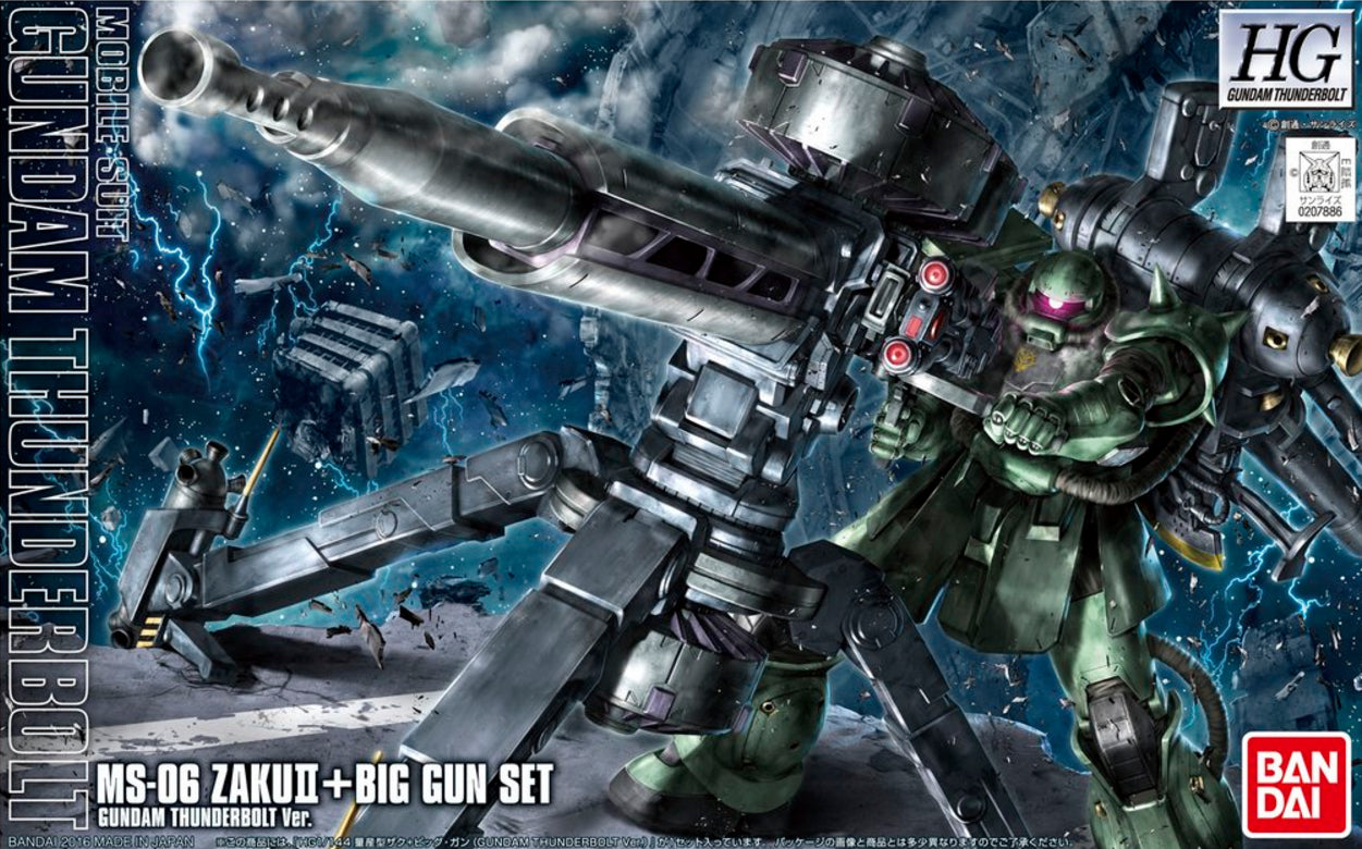 Gundam 1/144 HG Thunderbolt MS-06 Zaku II + Big Gun (Thunderbolt Anime Color) Set Model Kit