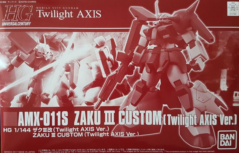 Gundam 1/144 HGUC Mobile Suit Gundam Trilight AXIS AMX-011S Zaku III Custom Twilight Axis Ver. Model Kit Exclusive