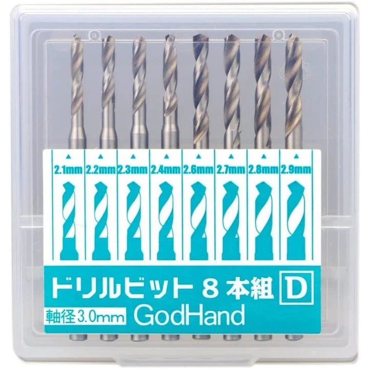 God Hand Godhand GH-DB-8D Drill Bit Set of 8 (D) For Plastic Model Kit