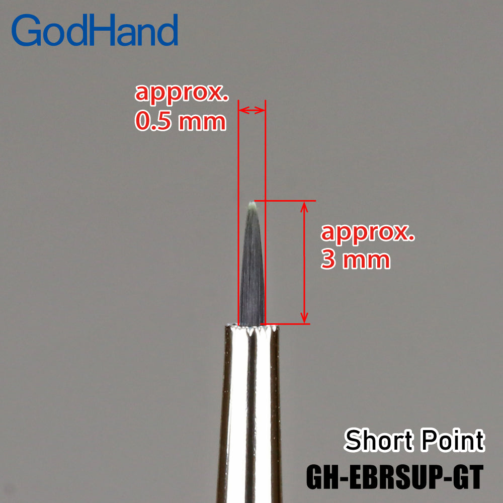 God Hand Godhand GH-EBRSUP-GT Brushwork Softest Hobby Short Point Paint Brush Extra Fine For Plastic Model Kit