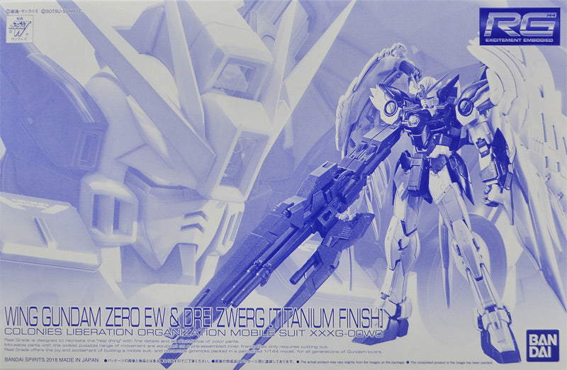 Gundam 1/144 RG Wing Gundam Zero EW and Drei Zwerg Titanium Finish Model Kit Exclusive