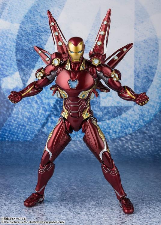 Bandai S.H. Figuarts Avengers: Endgame Iron Man Mark L MK50 With Nano Weapon Set #2 Action Figure
