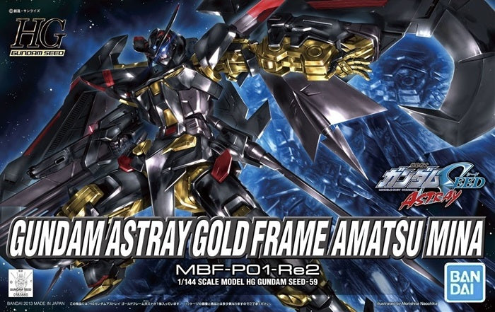 Gundam 1/144 HG #59 MBF-P01-Re2 Gundam Astray Gold Frame Amatsu Mina Model Kit 1