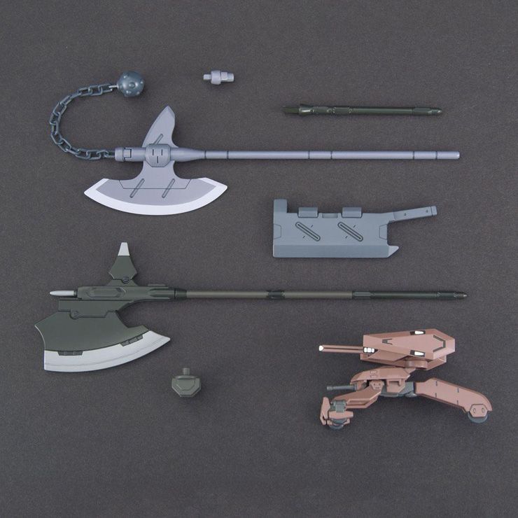 Gundam 1/144 HG IBA Customize Parts MS Option Set 3 and Gjallarhorn Mobile Worker Iron-Blooded Orphans Model Kit