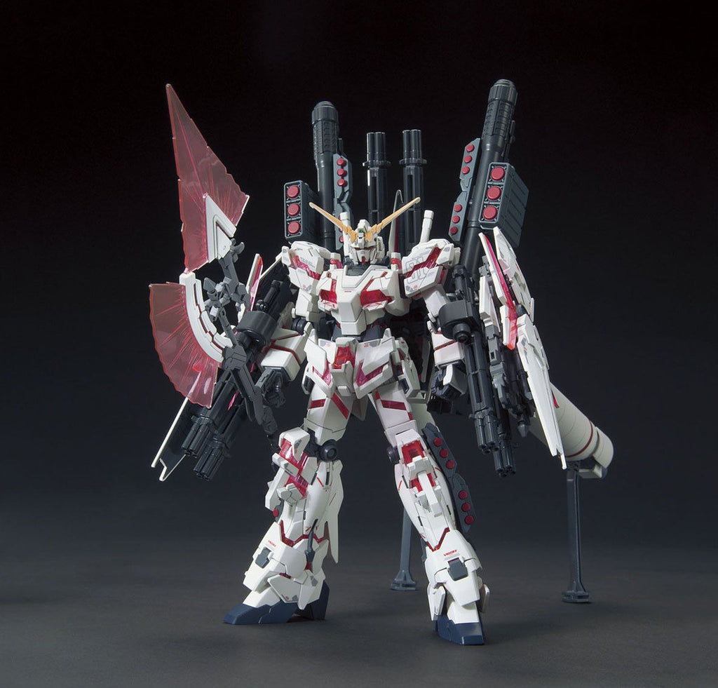 Gundam 1/144 HGUC #199 RX-0 Full Armor Unicorn Gundam (Destroy Mode/ Red Color Ver.) Model Kit