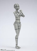 S.H. Figuarts Woman Female Body Chan (Yabuki Kentaro Ver.) Wireframe Gray Color Ver. Action Figure
