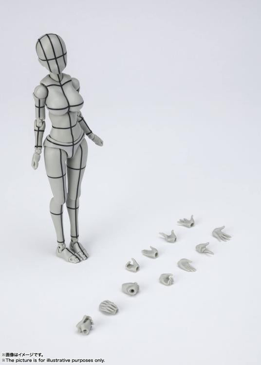 S.H. Figuarts Woman Female Body Chan (Yabuki Kentaro Ver.) Wireframe Gray Color Ver. Action Figure