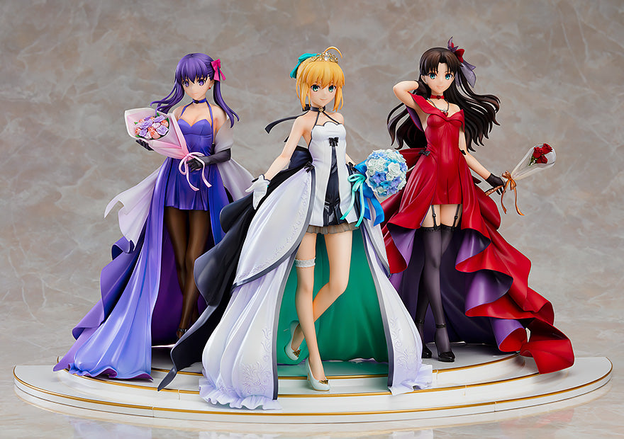 Good Smile Company 1/7 Saber, Rin Tohsaka and Sakura Matou ~15th Celebration Dress Ver.~ Premium Box Scale Statue Figure