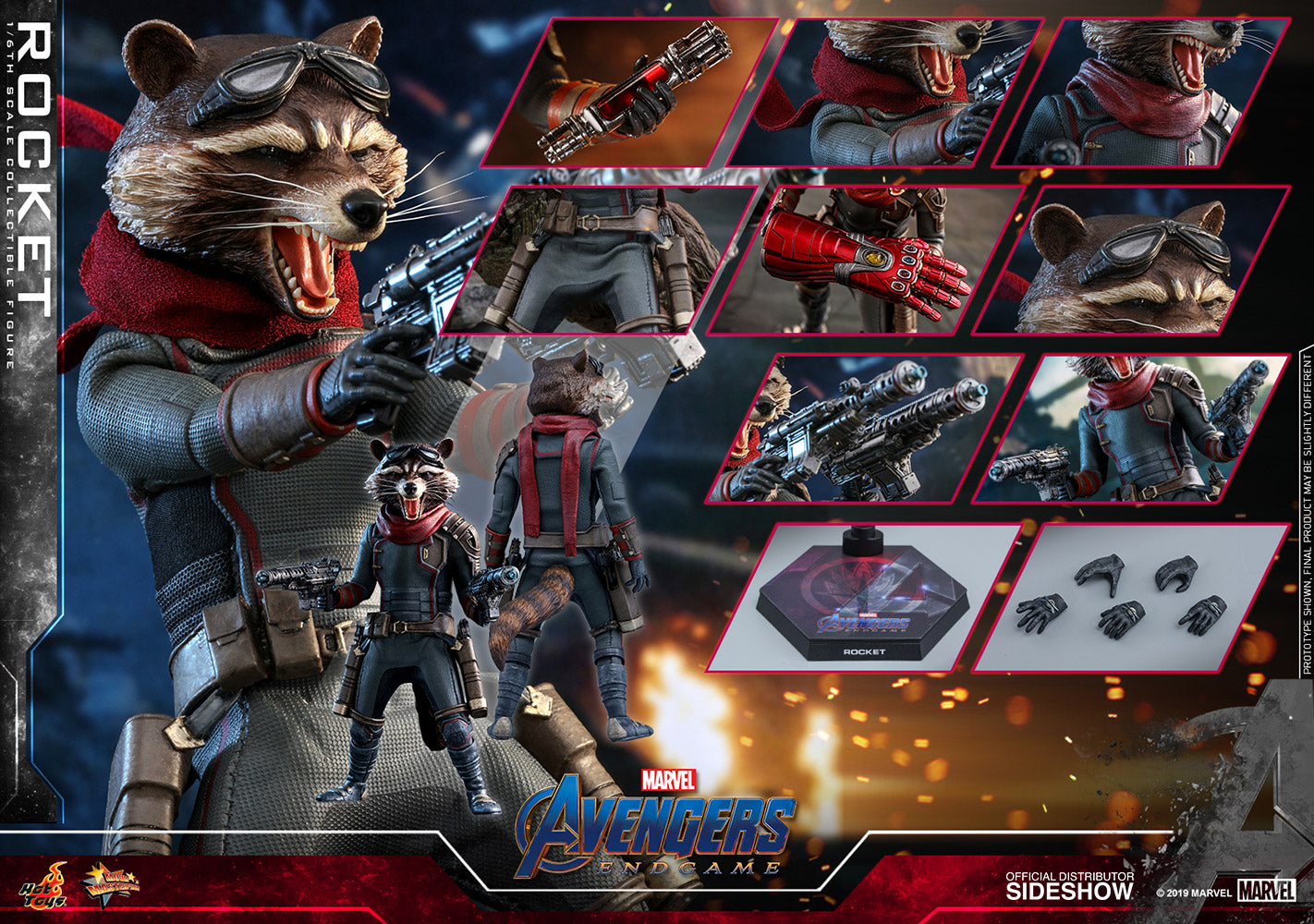 Hot Toys 1/6 Avengers: Endgame Rocket Raccoon Sixth Scale MMS548