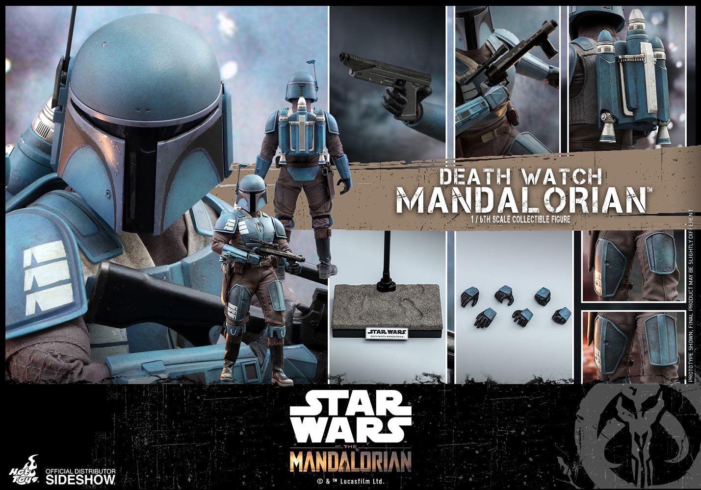 Hot Toys 1/6 Star Wars The Mandalorian Death Watch Mandalorian Sixth Scale Figure TMS026