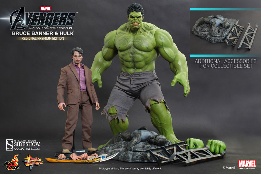 Hot Toys 1/6 Bruce Banner and Hulk Sixth Scale Figure Set MMS230