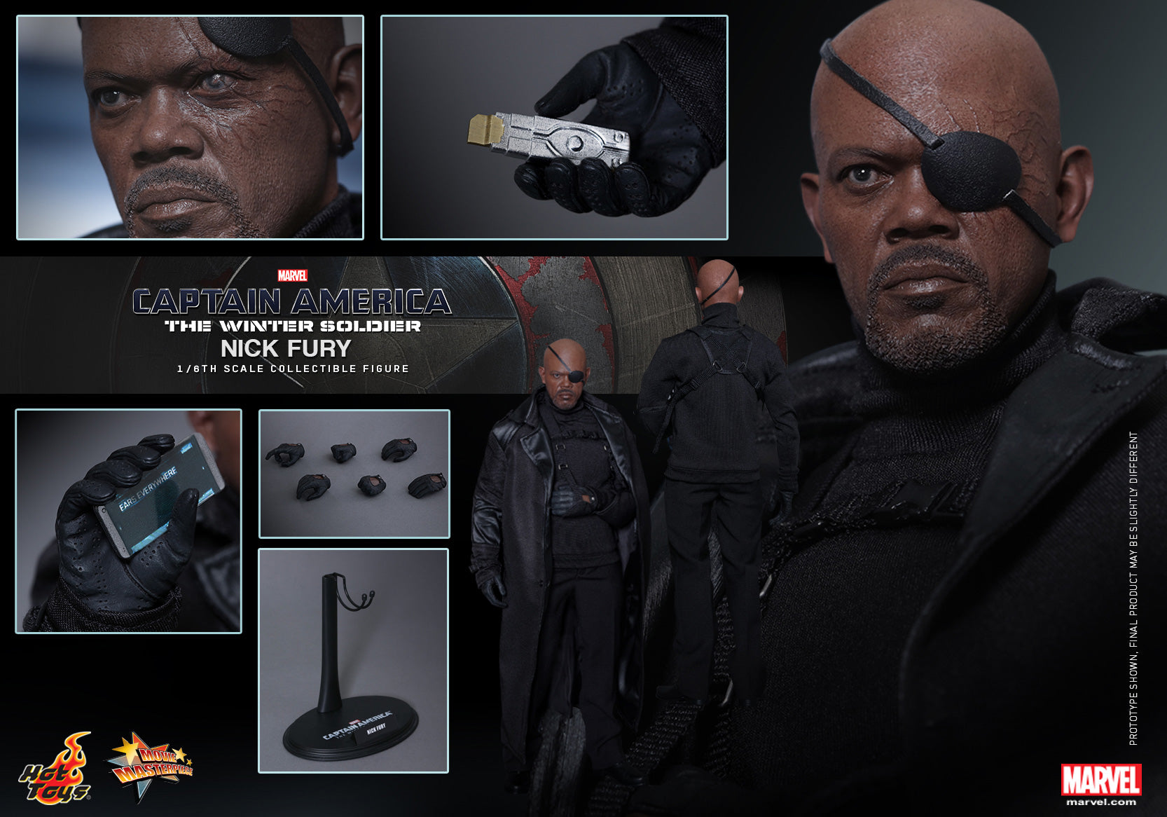 Hot Toys Captain America 2 The Winter Soldier: Nick Fury 1/6 Scale Action Figure MMS315