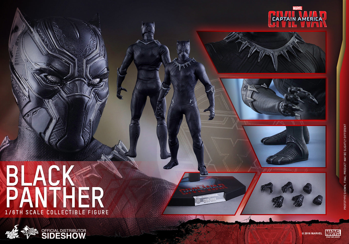 Hot Toys 1/6 Captain America Civil War Black Panther Sixth Scale MMS363