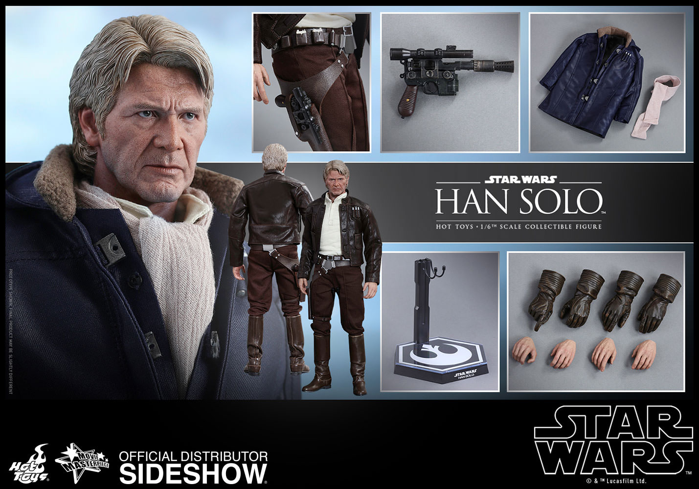 Hot Toys 1/6 Star Wars The Force Awakens Han Solo Sixth Scale MMS374