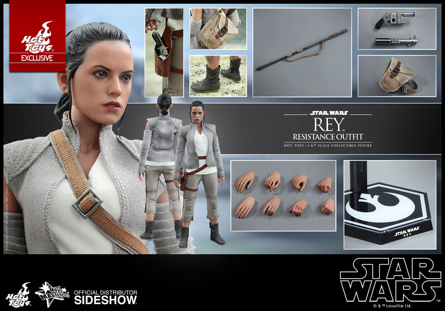 Hot Toys 1/6 Star Wars Episode VII The Force Awakens Rey Resistance Outfit Sixth Scale MMS377