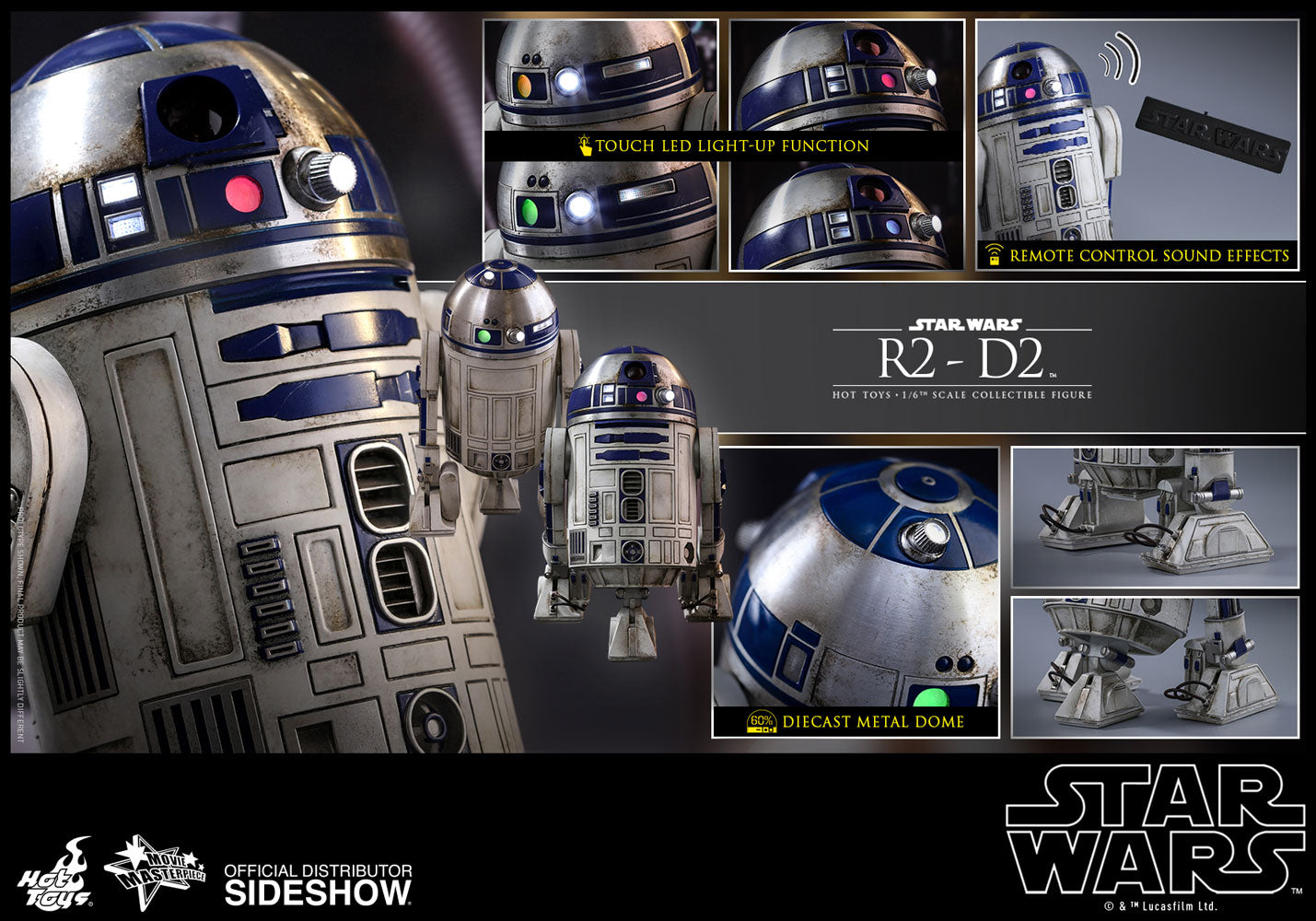 Hot Toys 1/6 Star Wars Episode VII (7) The Force Awakens R2-D2 Action Figure MMS408