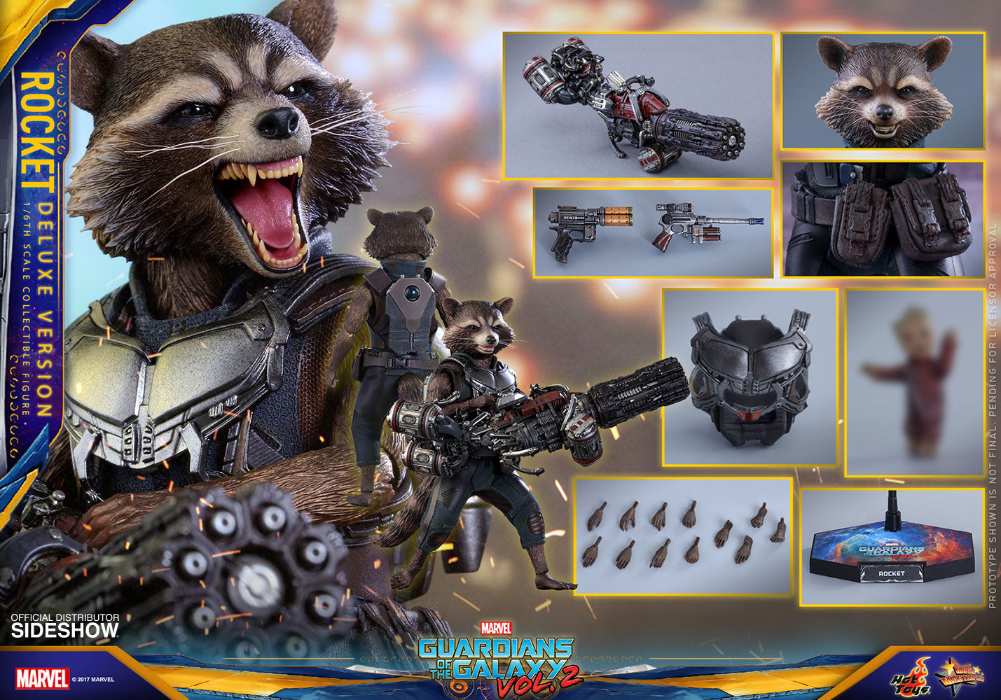 Hot Toys 1/6 Guardians of the Galaxy Vol. 2 Rocket Racoon Deluxe Ver Sixth scale Figure MMS411