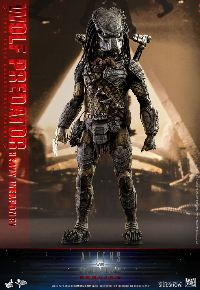 Hot Toys 1/6 Alien vs Predator Requiem Wolf Predator Heavy Weaponry Sixth Scale Figure MMS443