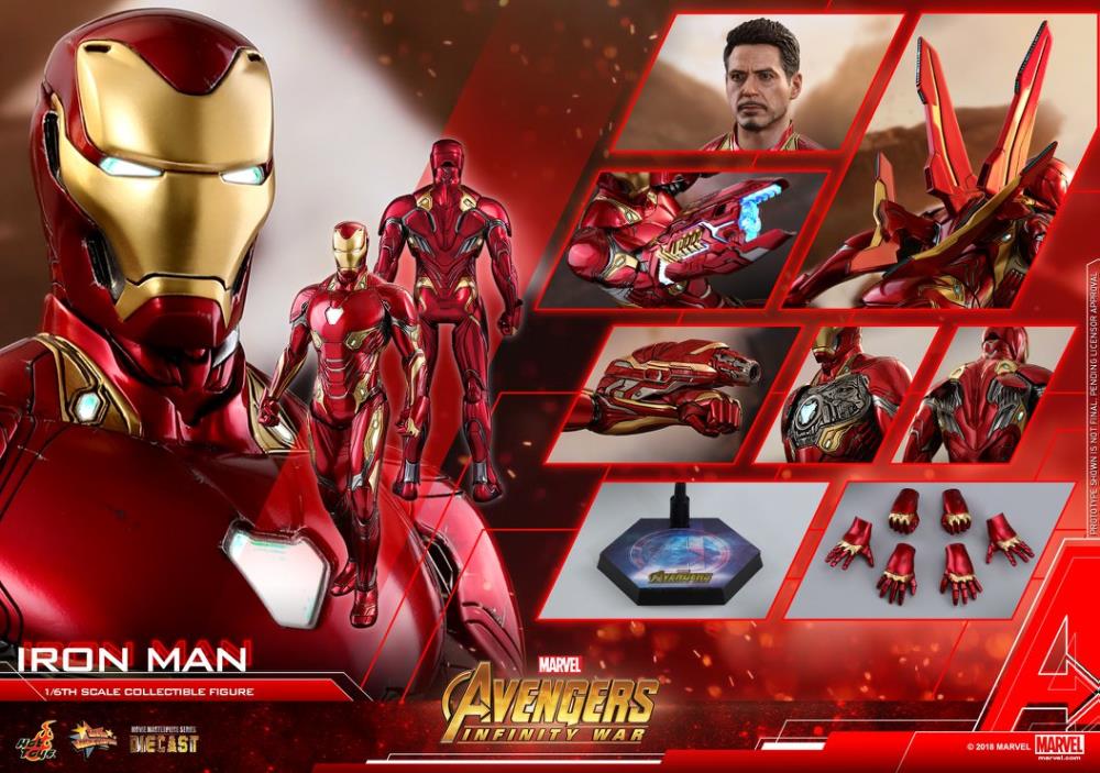 Hot Toys 1/6 Iron Man Mark L (MK 50) Accessory Set and Figure Marvel Avengers: Infinity War Diecast Sixth Scale MMS473-D23 & ACS004