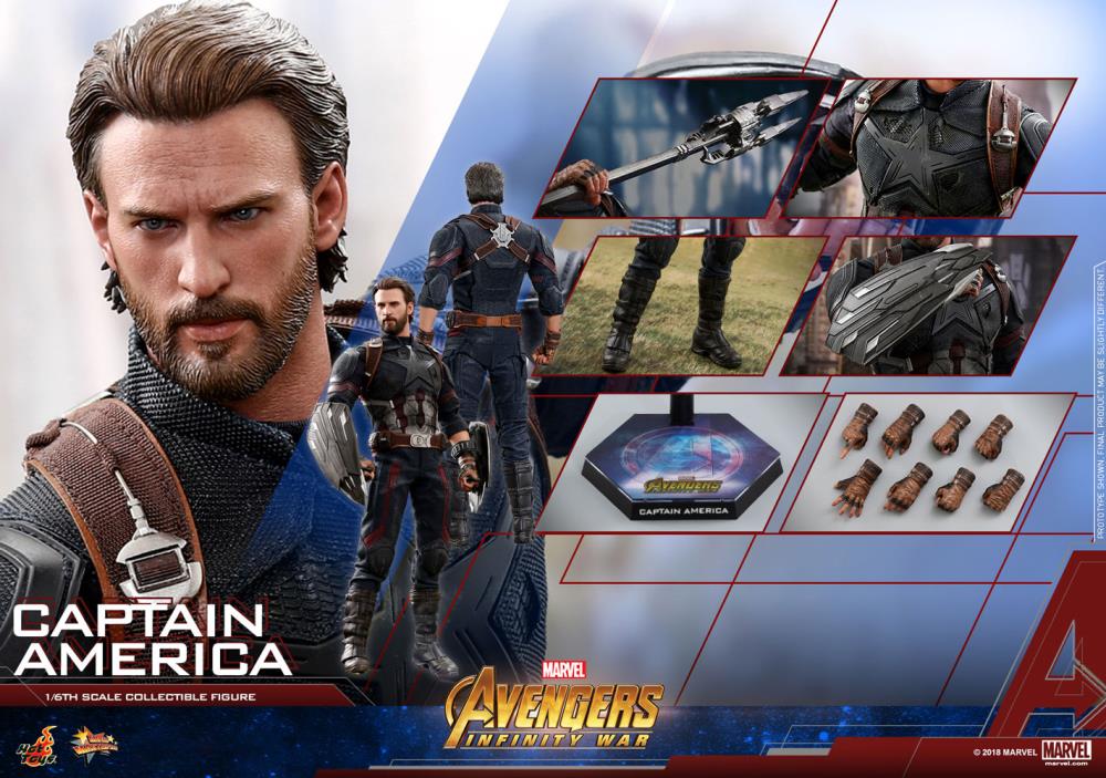 Hot Toys 1/6 Avengers Infinity War Captain America Sixth Scale Figure MMS480